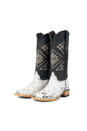 Women Aztec Cowhide Square Toe Cowgirl Boot Size 7.5 Box Du12