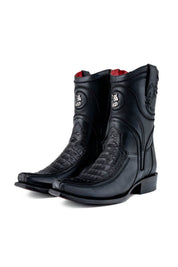 Caiman Belly Hornstone Red Bottom Narrow Toe Ankle Boot