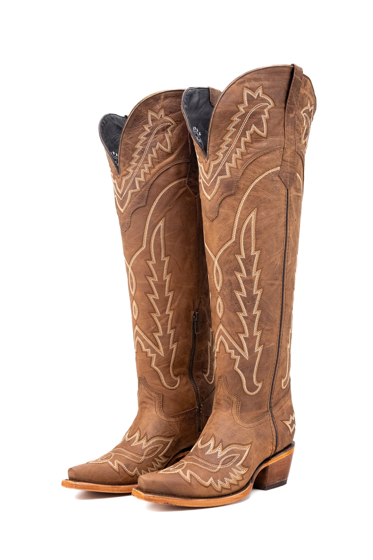 Maggie Knee High Wide Calf Snip Toe Cowgirl Boot