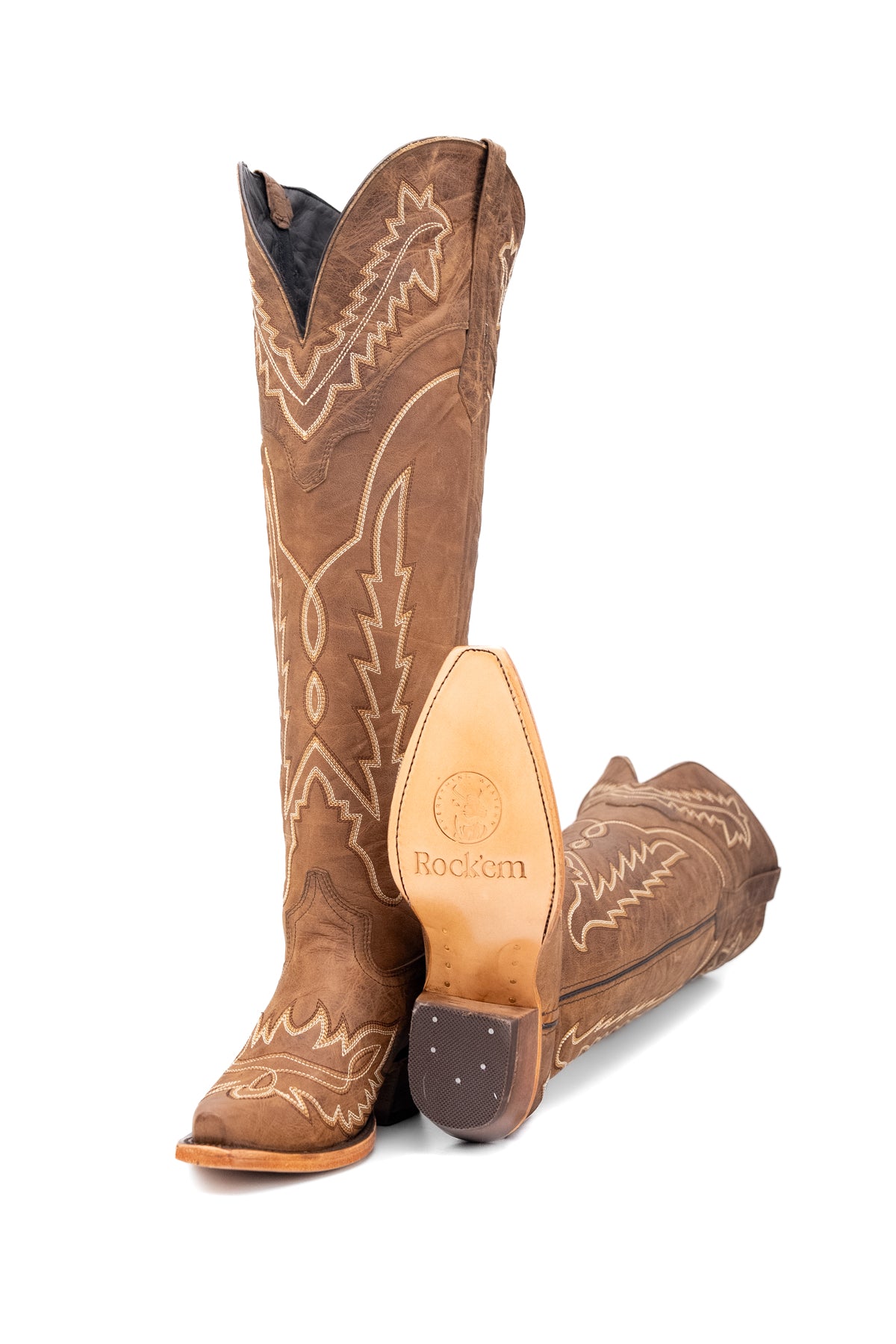 Maggie Knee High Wide Calf Snip Toe Cowgirl Boot