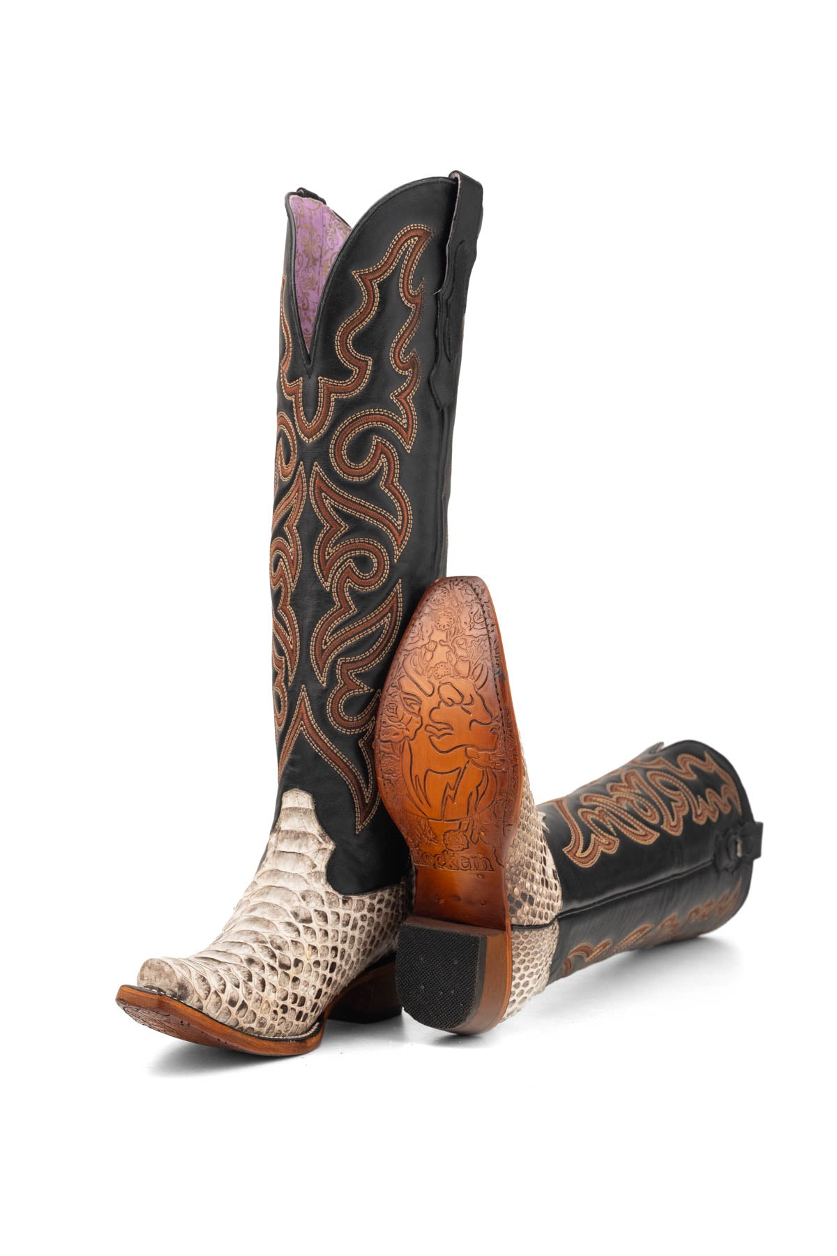 Ariana Python Tall Snip Toe Cowgirl Boot