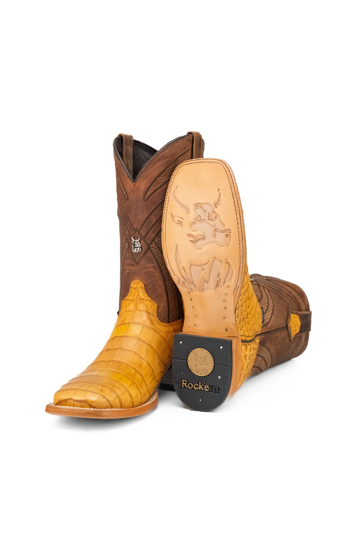 Monroe Gator Belly Square Toe Cowboy Boot