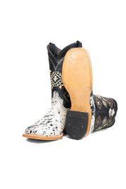 Aztec Cowhide Square Toe Cowboy Boot Size 8 Box AE13