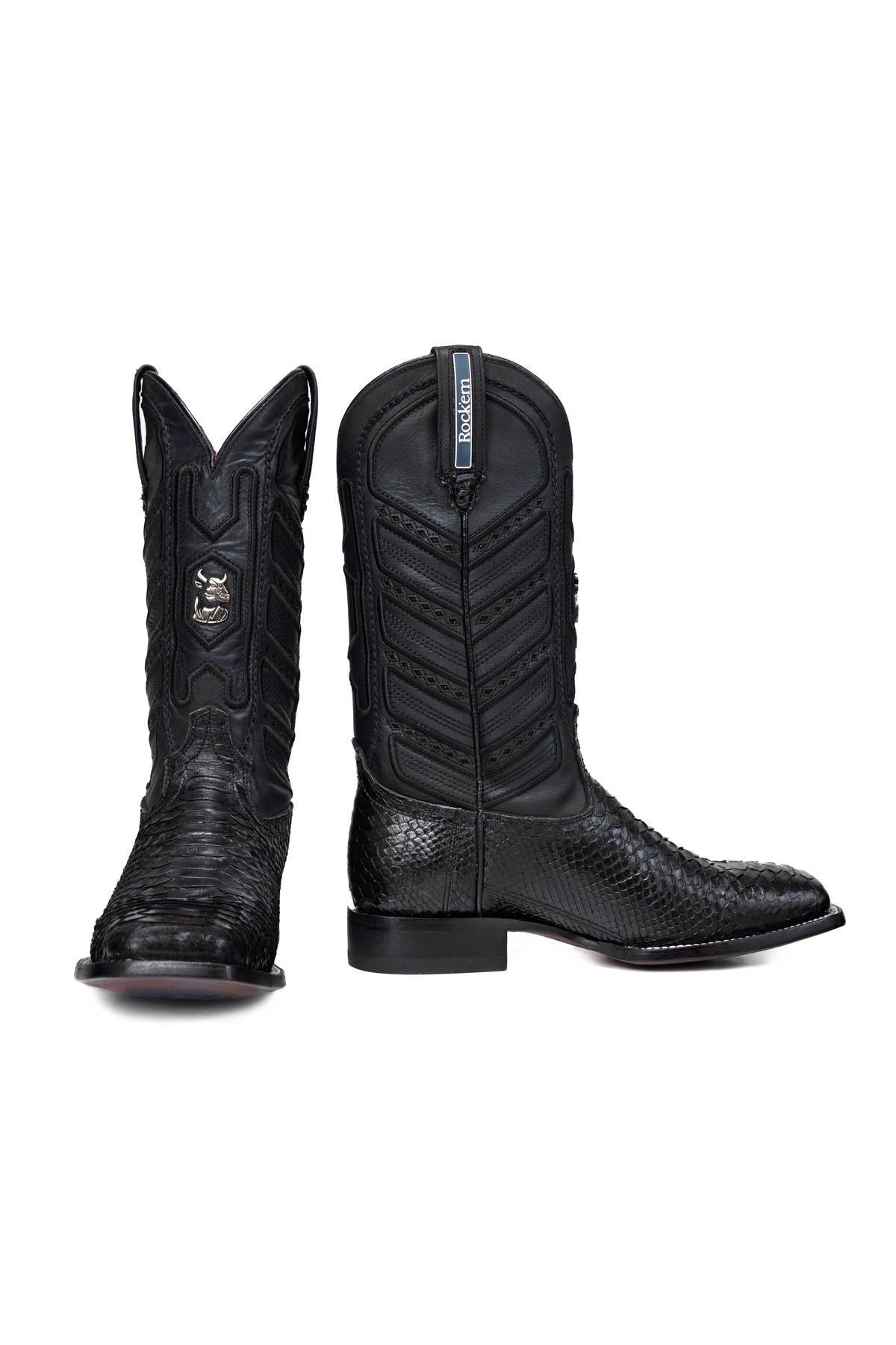 Python Versatile Red Bottom Square Toe Cowboy Boot