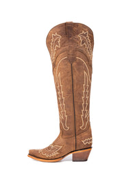 Maggie Knee High Wide Calf Snip Toe Cowgirl Boot