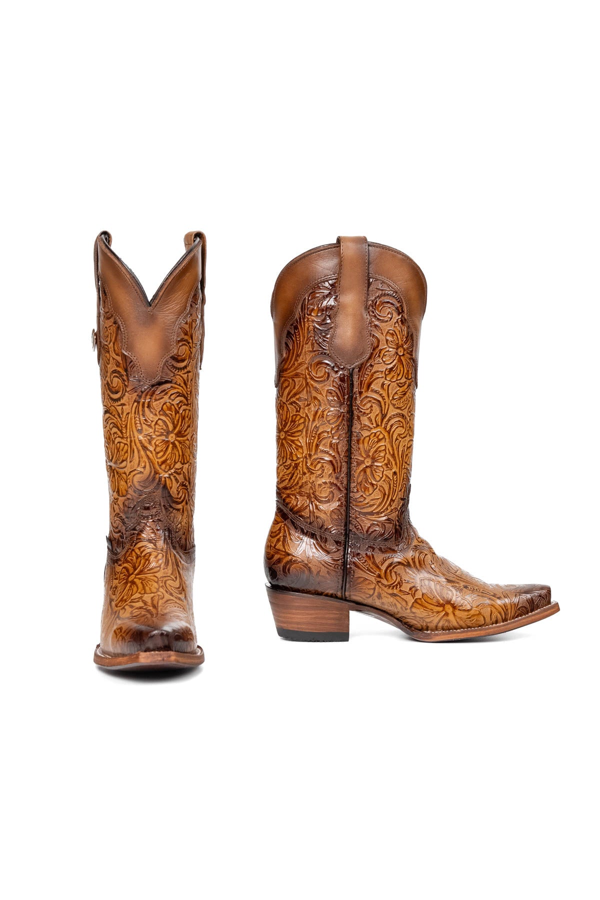 Mila Tooled Snip Toe Cowgirl Boot