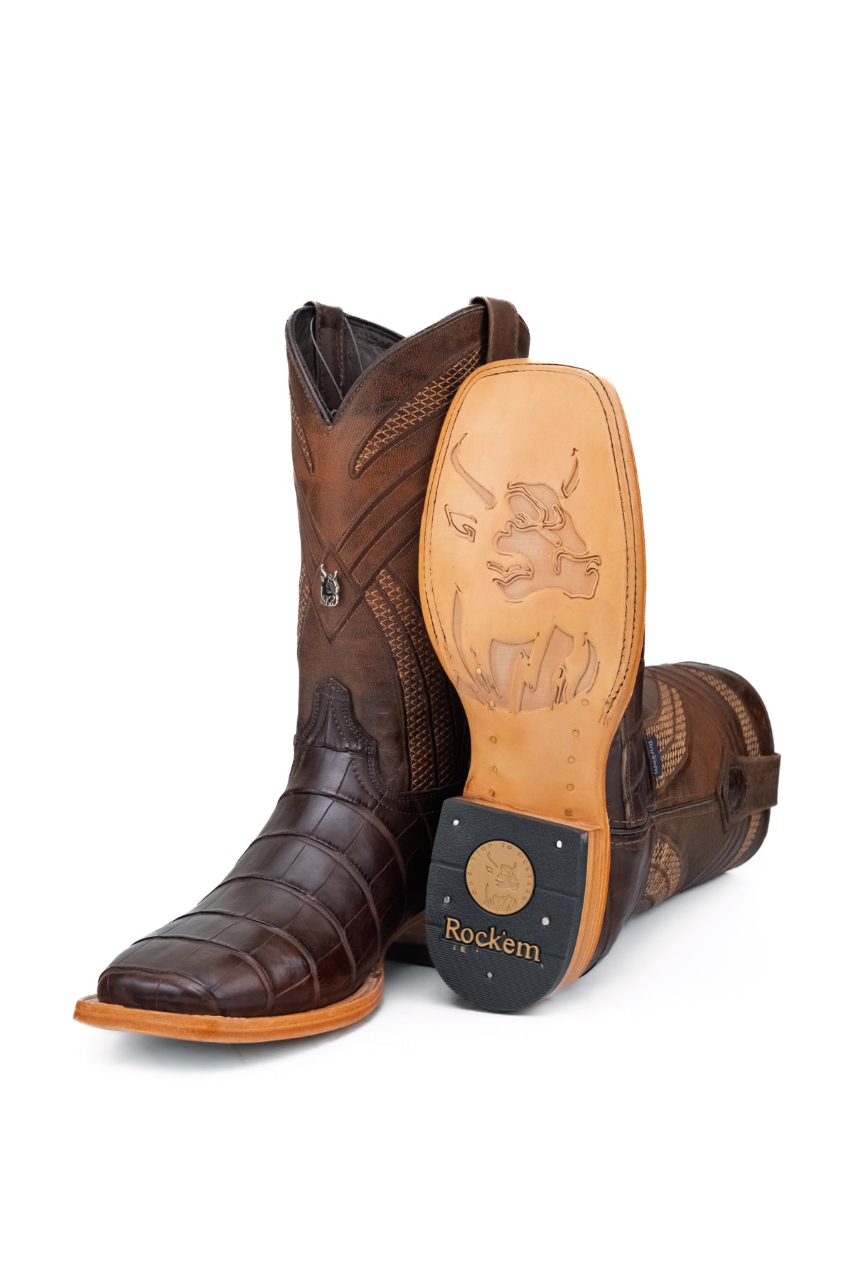 Monroe Gator Belly Square Toe Cowboy Boot