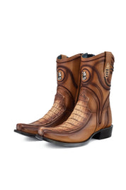 Caiman Belly Hornstone Narrow Toe Ankle Boot