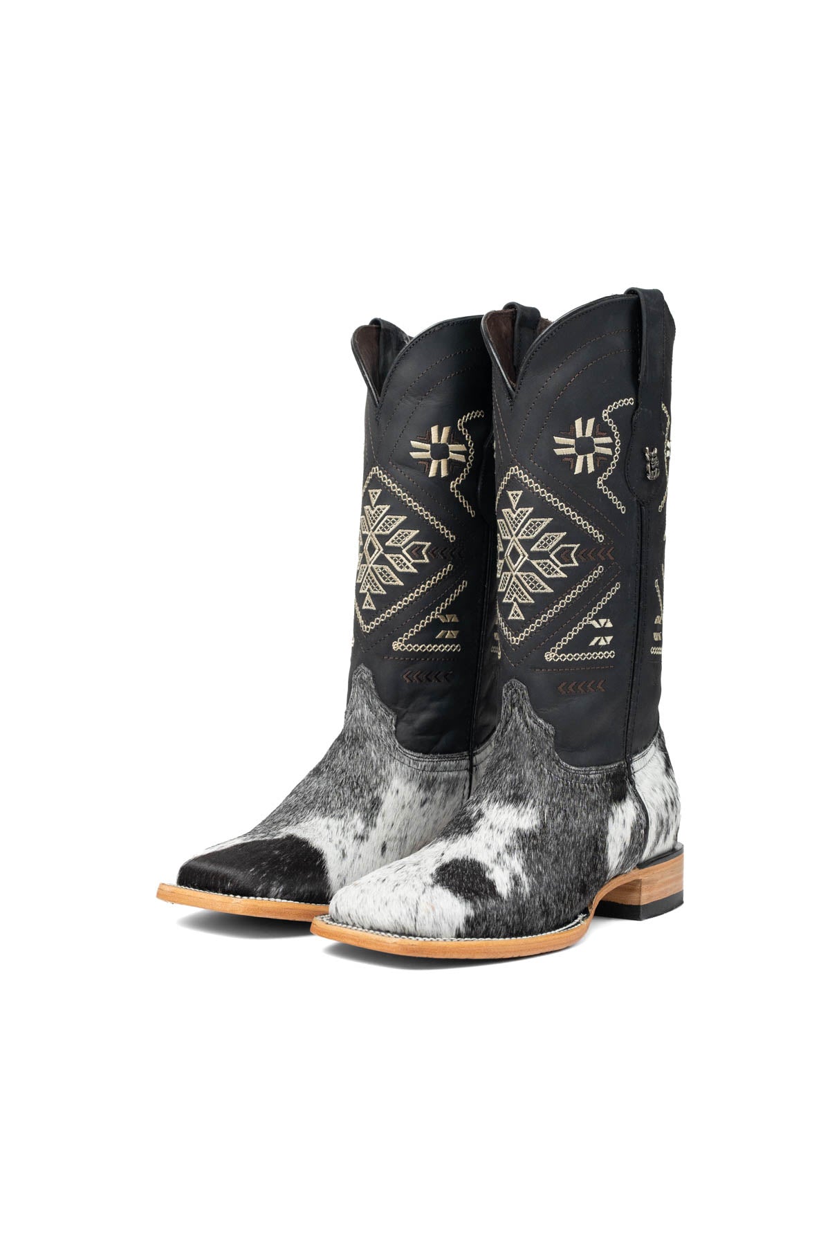 Women Aztec Cowhide Square Toe Cowgirl Boot Size 8.5 Box Du19