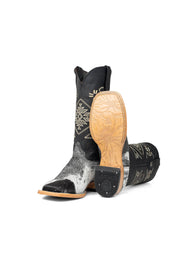 Women Aztec Cowhide Square Toe Cowgirl Boot Size 8.5 Box Du19