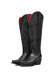 Lorraine Tall Red Bottom Wide Calf Snip Toe Cowgirl Boot