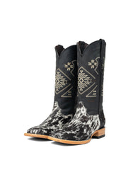 Women Aztec Cowhide Square Toe Cowgirl Boot Size 9 Box Du20