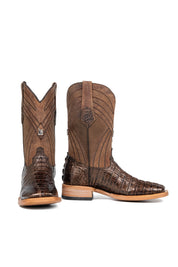 Monroe Caiman Tail Square Toe Cowboy Boot