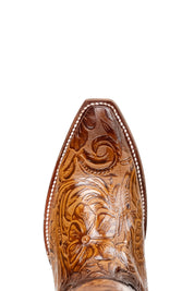 Mila Tooled Snip Toe Cowgirl Boot