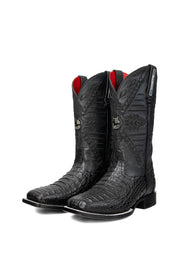 Caiman Hornback Belcrest Red Bottom Square Toe Cowboy Boot