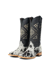 Women Aztec Cowhide Square Toe Cowgirl Boot Size 10 Box Du22