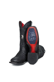 Caiman Hornback Belcrest Red Bottom Square Toe Cowboy Boot