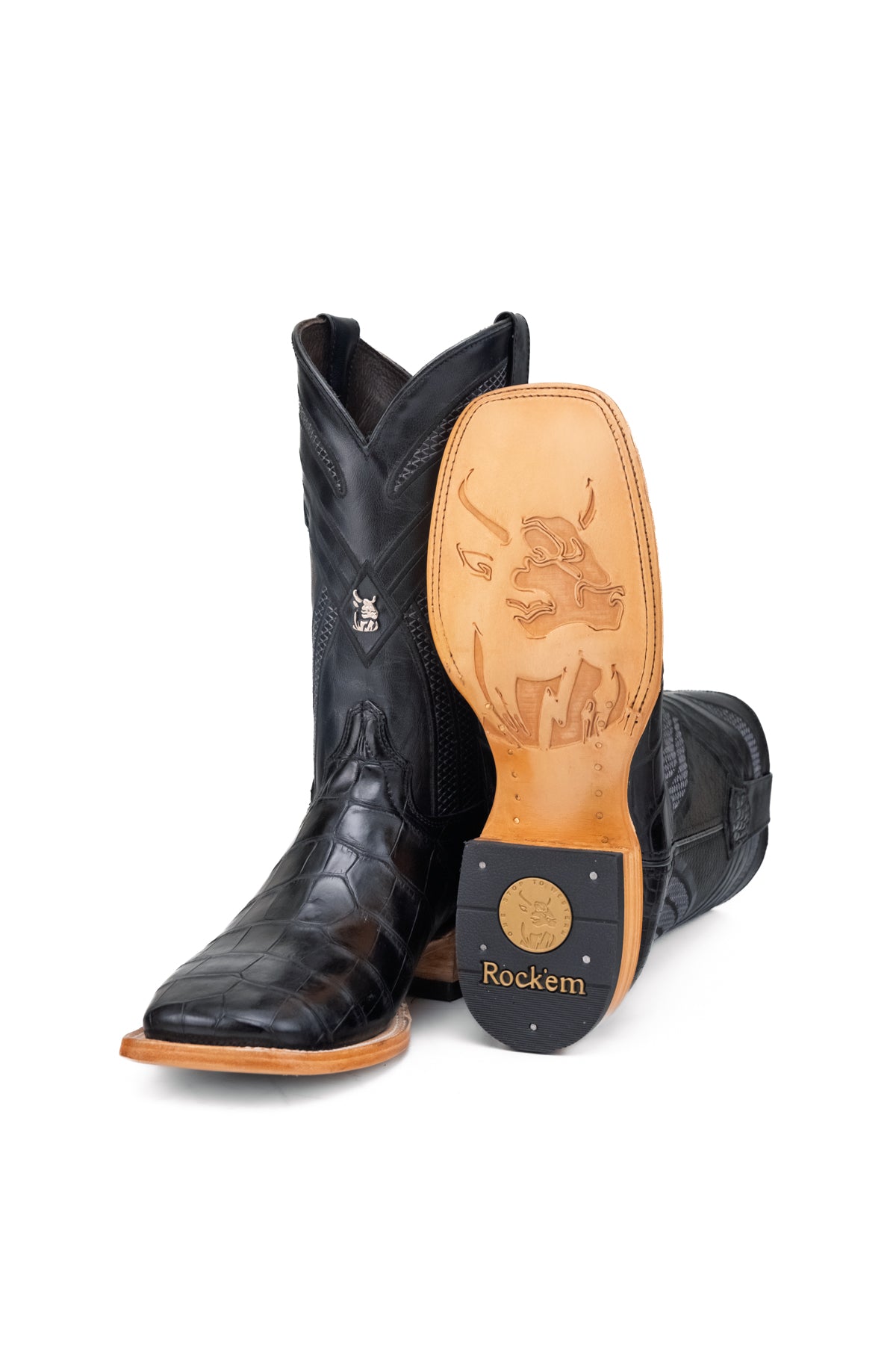 Monroe Gator Belly Square Toe Cowboy Boot