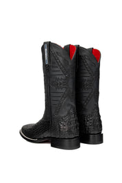 Caiman Hornback Belcrest Red Bottom Square Toe Cowboy Boot