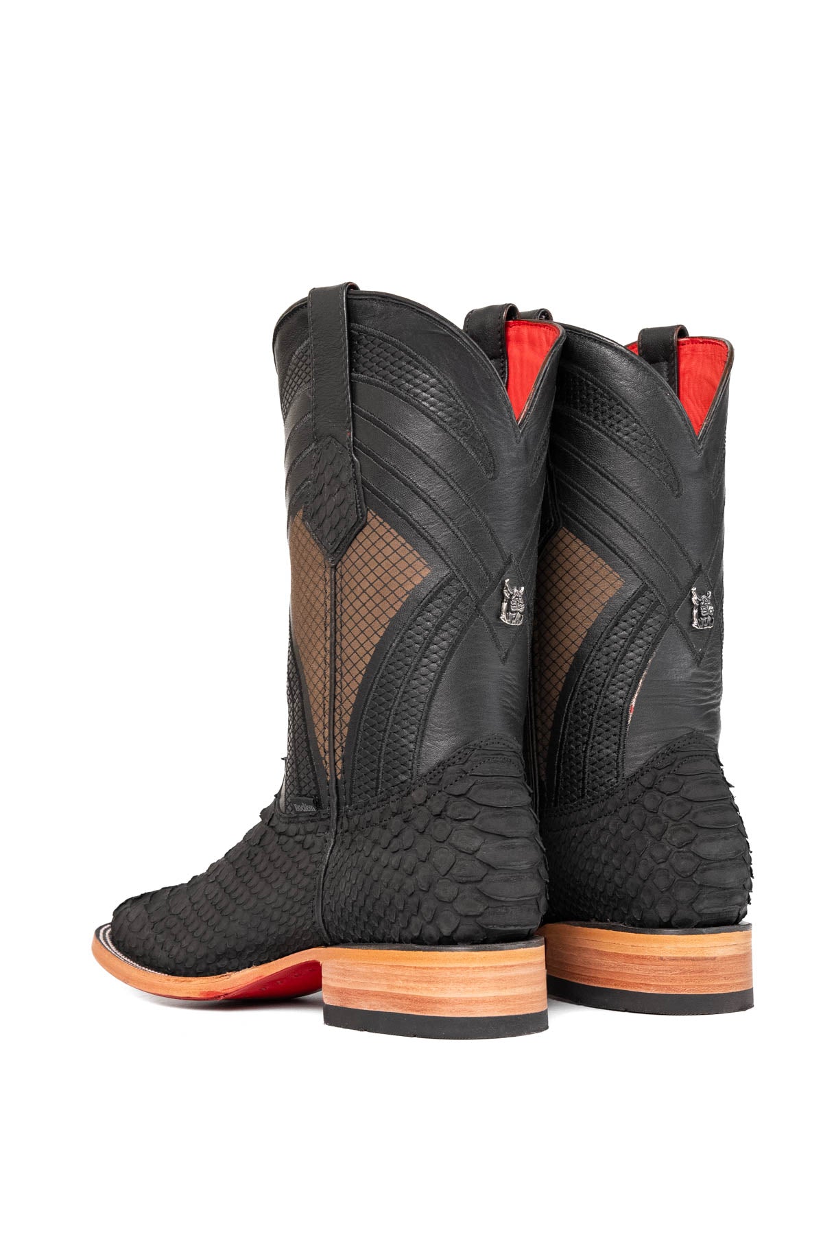 Monroe Giant Python Red Bottom Square Toe Cowboy Boot