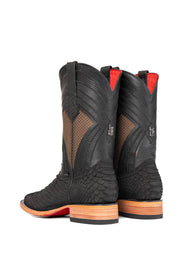 Monroe Giant Python Red Bottom Square Toe Cowboy Boot