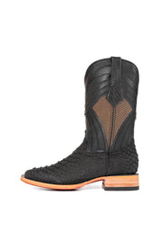 Monroe Giant Python Red Bottom Square Toe Cowboy Boot