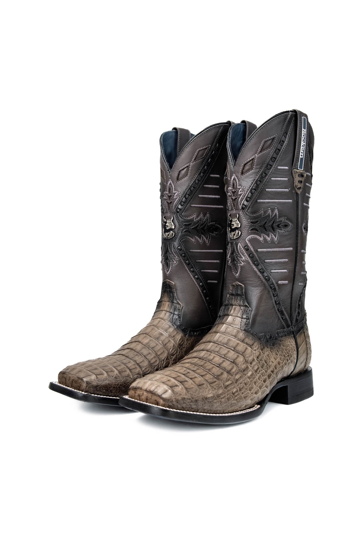 Caiman Hornback Belcrest Square Toe Cowboy Boot