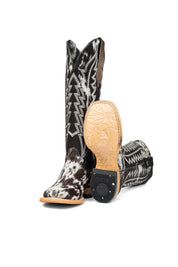 Carmina Tall Cowhide Square Toe Cowgirl Boot Size 5 Box DU24