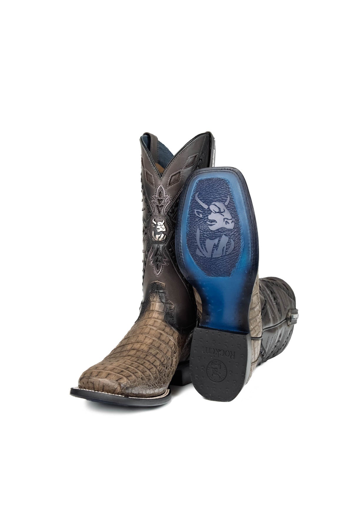Caiman Hornback Belcrest Square Toe Cowboy Boot