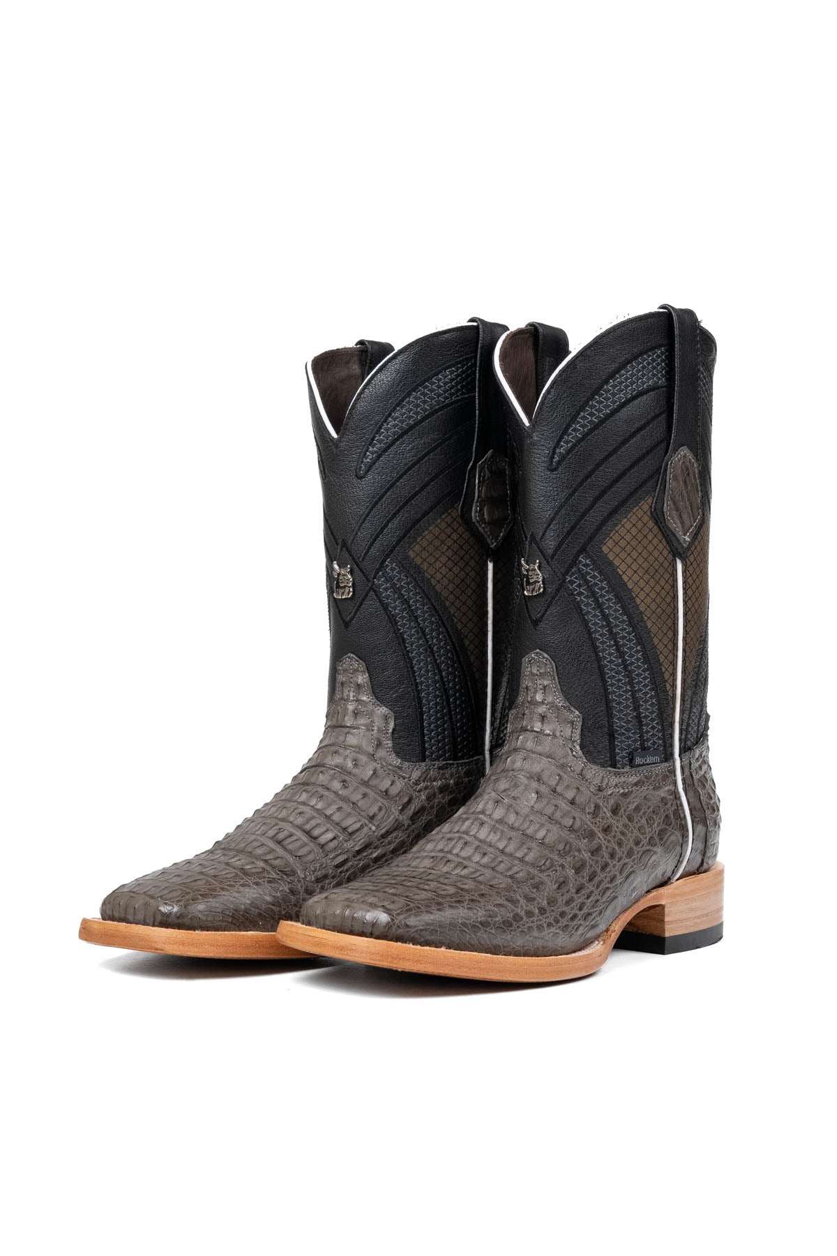 Monroe Caiman Hornback Square Toe Cowboy Boot