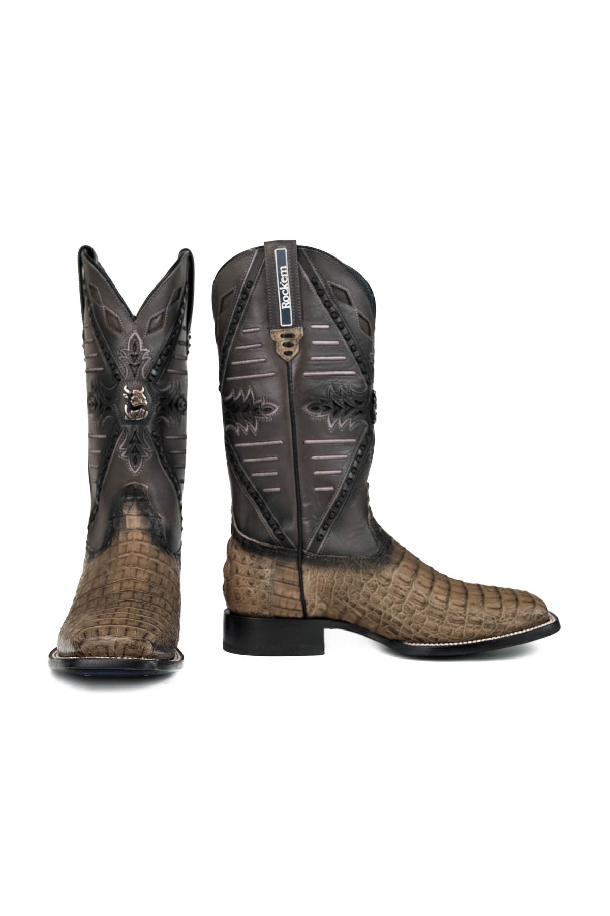 Caiman Hornback Belcrest Square Toe Cowboy Boot