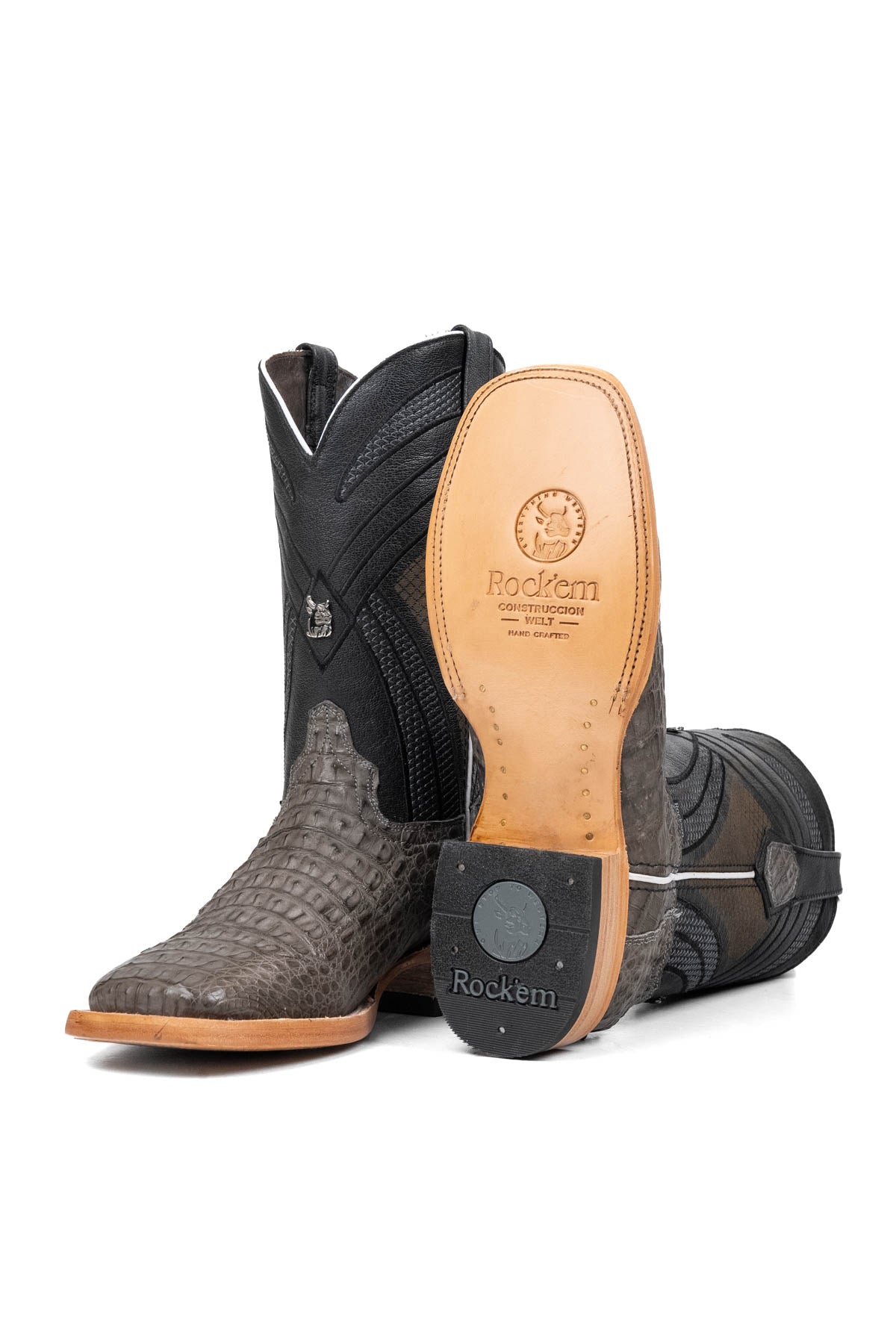 Monroe Caiman Hornback Square Toe Cowboy Boot