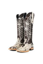 Carmina Tall Cowhide Square Toe Cowgirl Boot Size 5 Box DU25