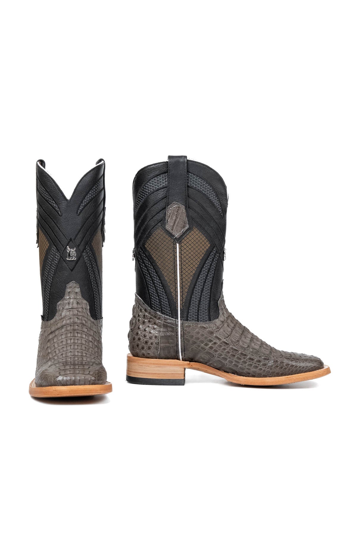 Monroe Caiman Hornback Square Toe Cowboy Boot