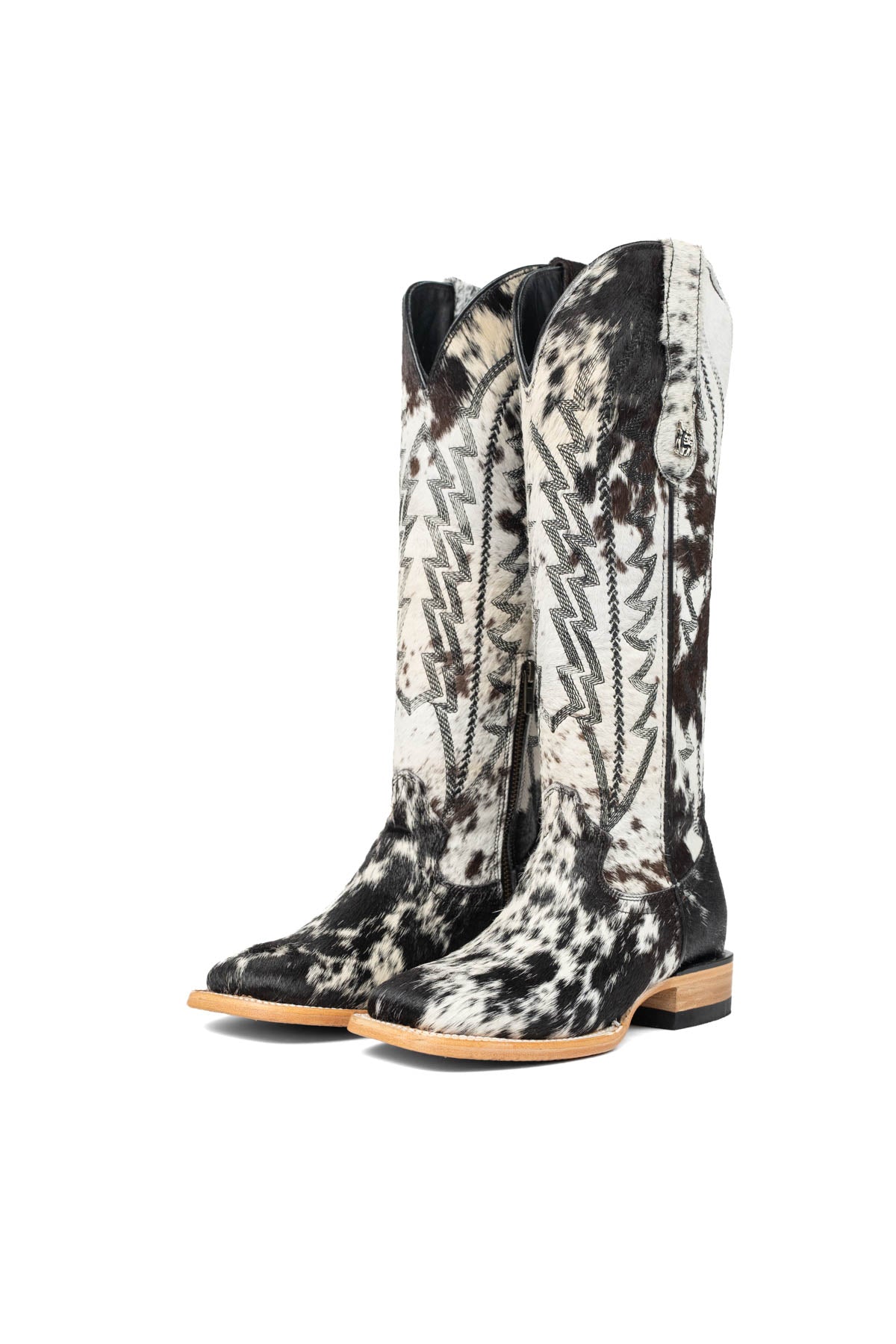 Carmina Tall Cowhide Square Toe Cowgirl Boot Size 5.5 Box DU26
