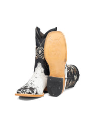 Aztec Cowhide Square Toe Cowboy Boot Size 9 Box AE26