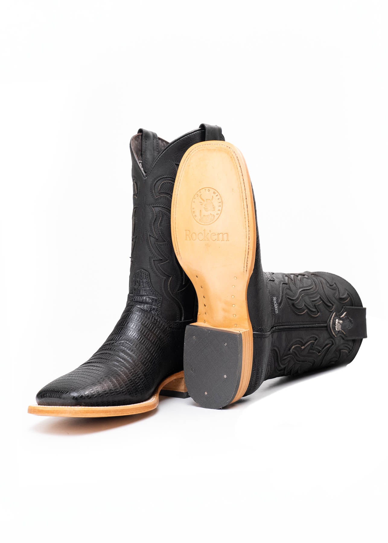 Bruce Lizard Square Toe Cowboy Boot