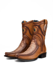 Ostrich Hornstone Narrow Toe Ankle Boot