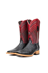 Monroe Caiman Hornback Square Toe Cowboy Boot