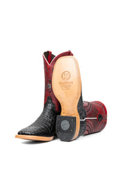 Monroe Caiman Hornback Square Toe Cowboy Boot