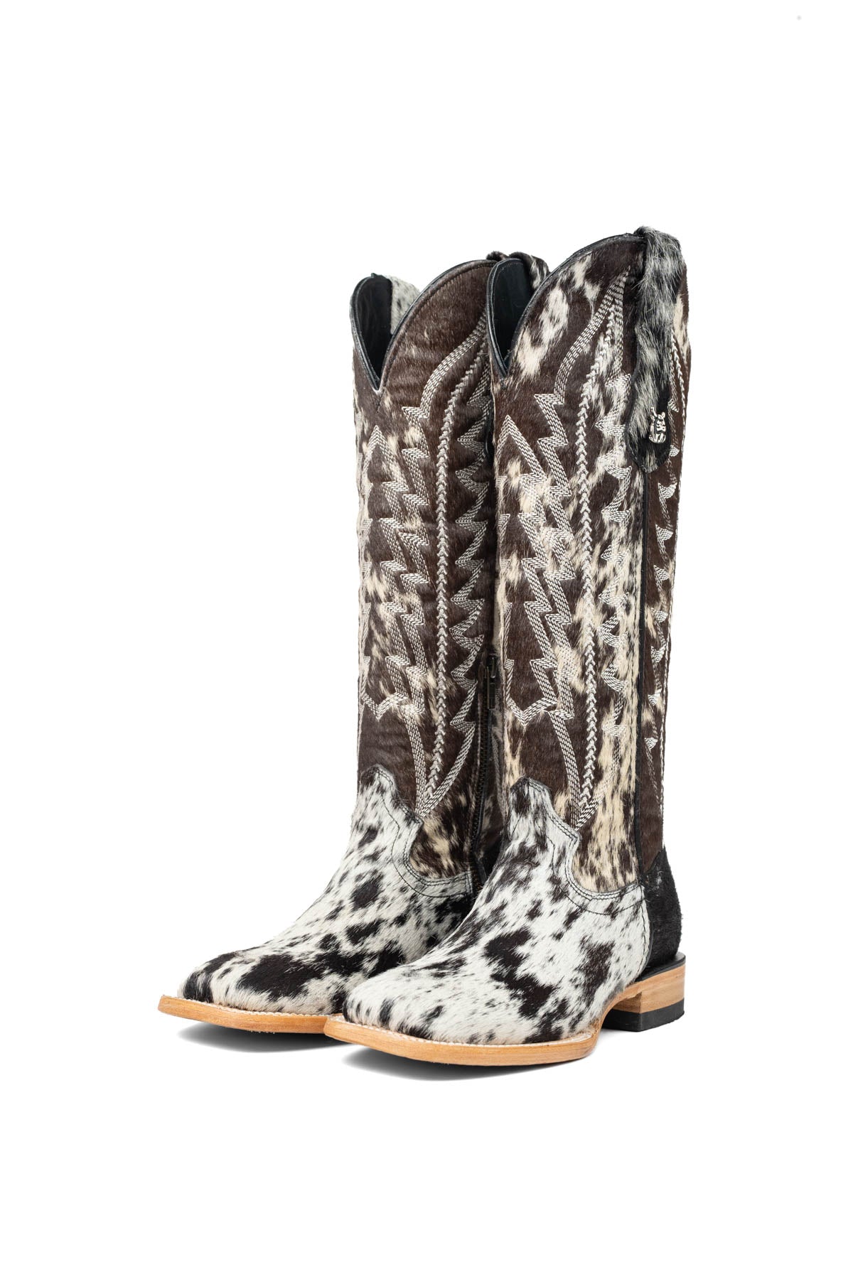 Carmina Tall Cowhide Square Toe Cowgirl Boot Size 5.5 Box DU27