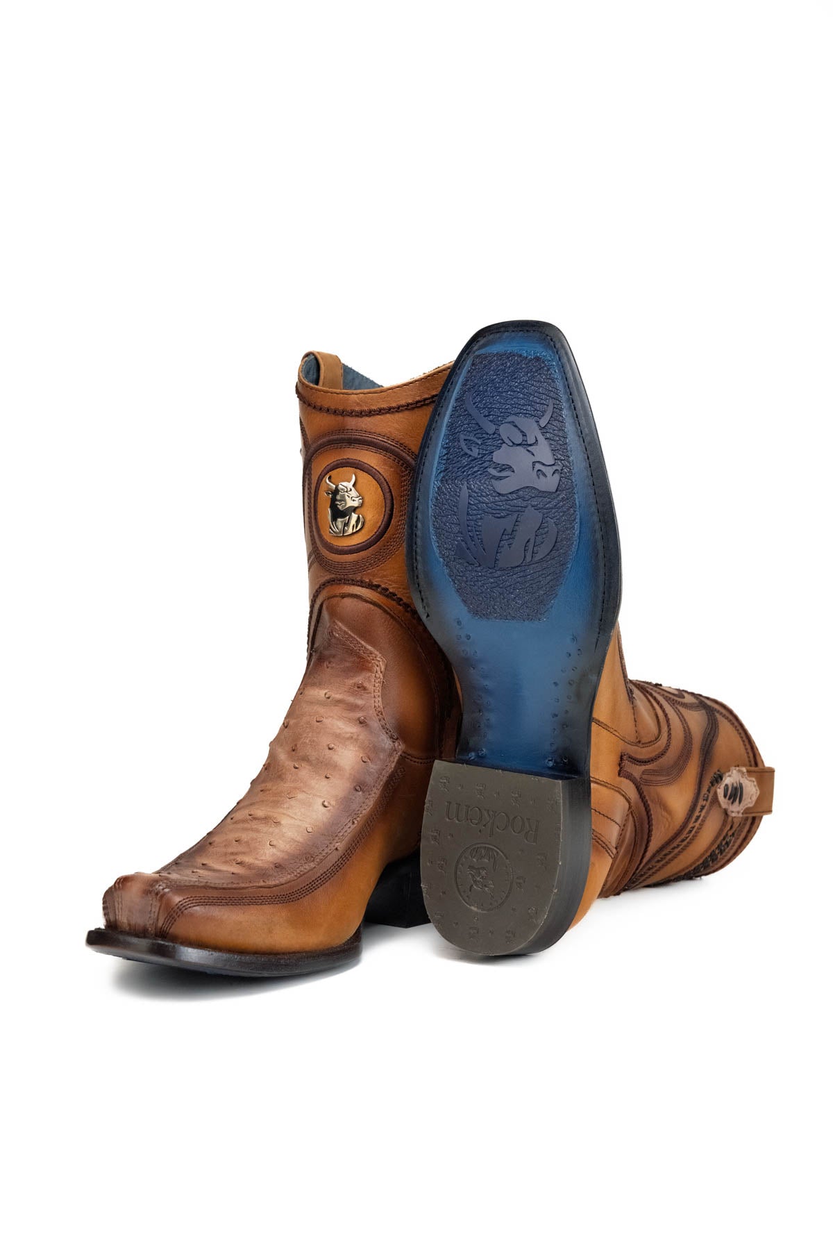 Ostrich Hornstone Narrow Toe Ankle Boot