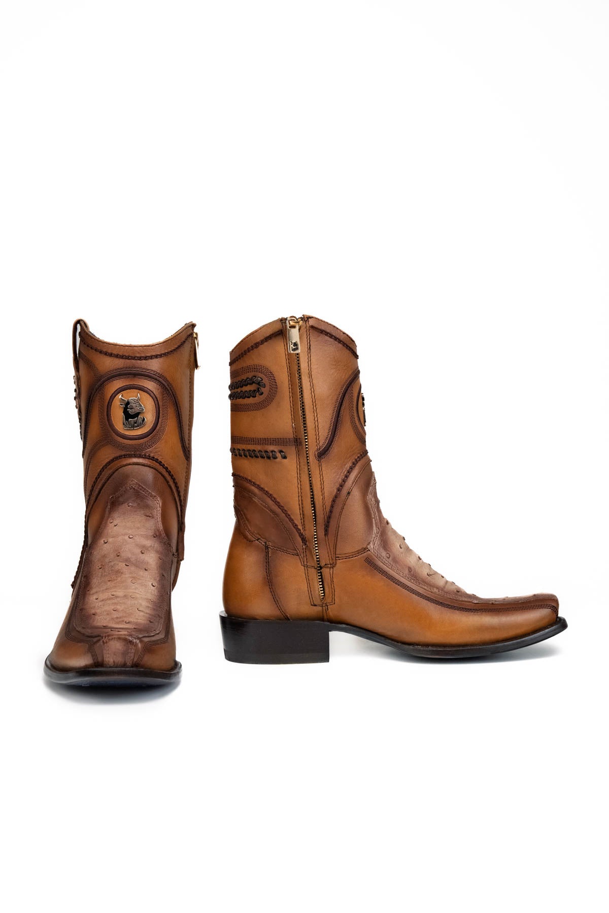 Ostrich Hornstone Narrow Toe Ankle Boot