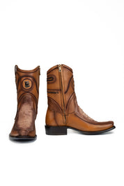 Ostrich Hornstone Narrow Toe Ankle Boot