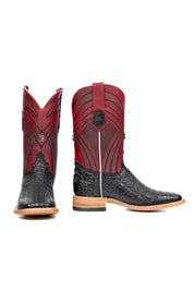 Monroe Caiman Hornback Square Toe Cowboy Boot