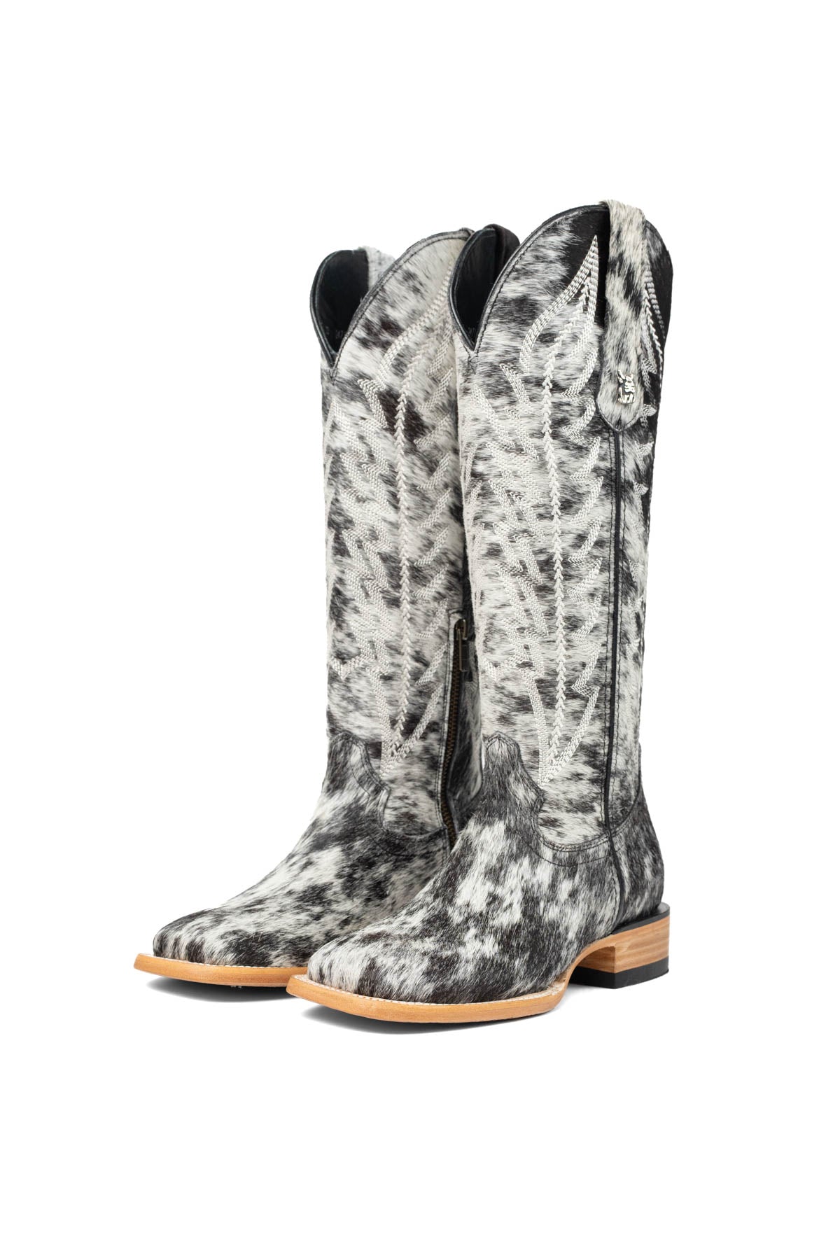 Carmina Tall Cowhide Square Toe Cowgirl Boot Size 6 Box DU28