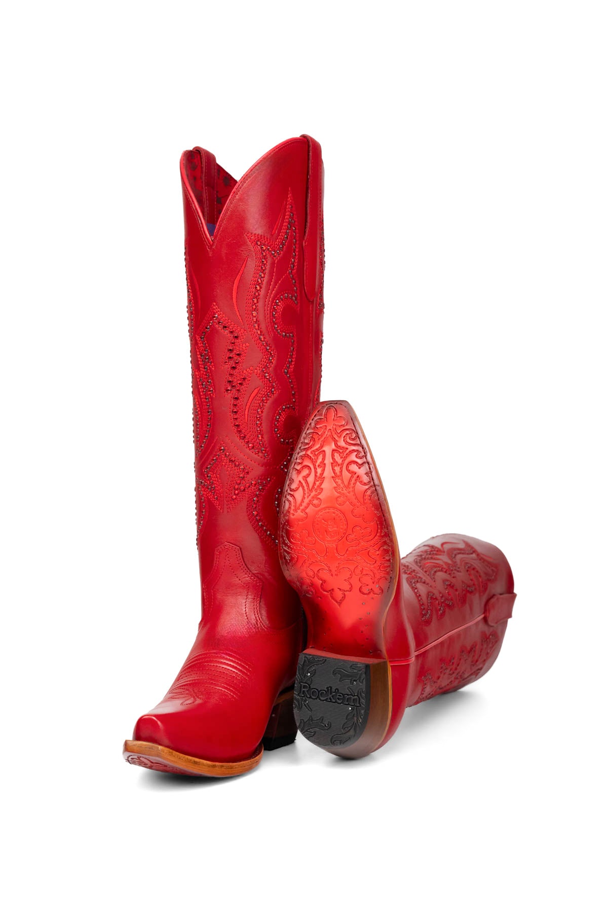 Marbella Tall Red Bottom Snip Toe Cowgirl Boot