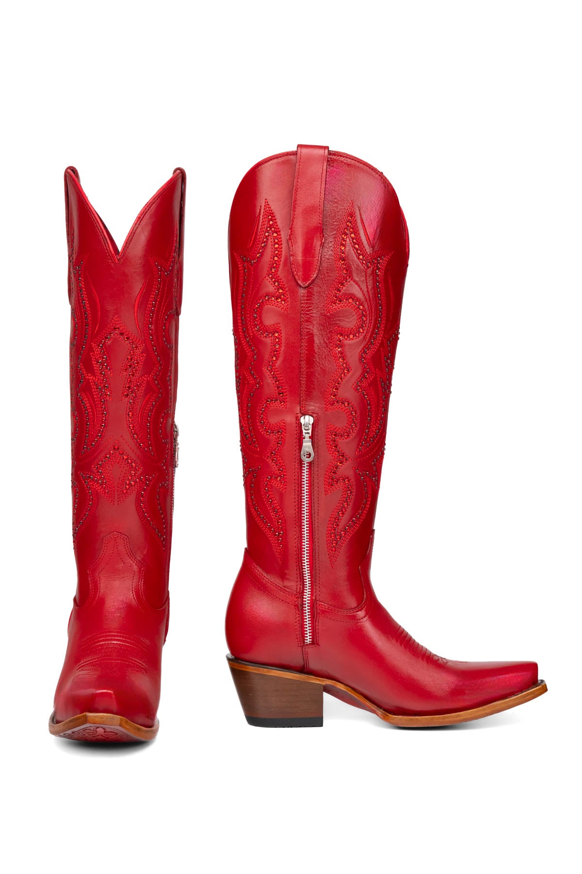 Marbella Tall Red Bottom Snip Toe Cowgirl Boot