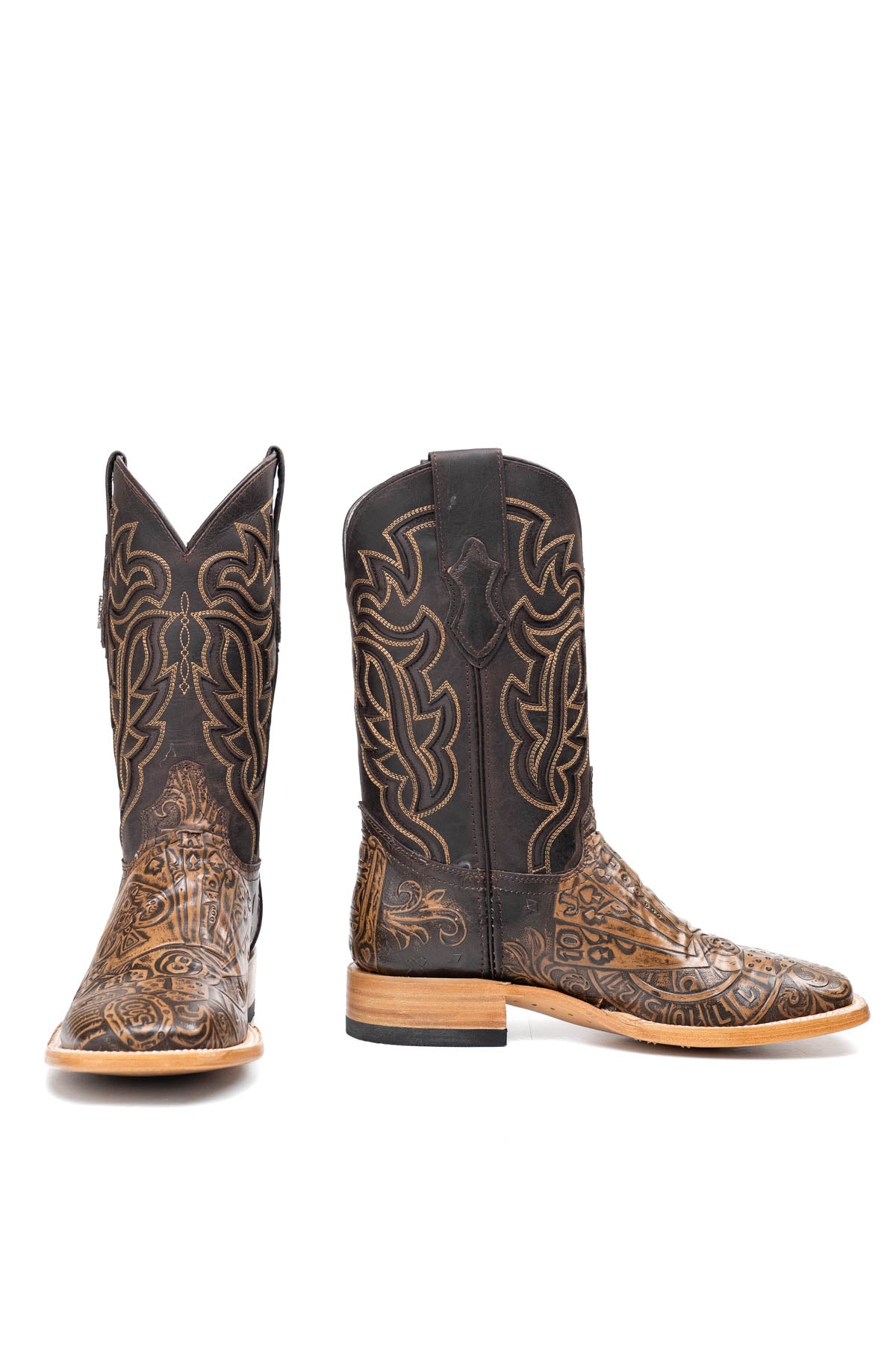 Bruce Tooled Poker Square Toe Cowboy Boot