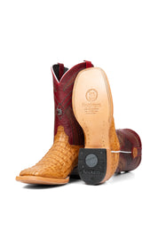 Monroe Caiman Hornback Square Toe Cowboy Boot